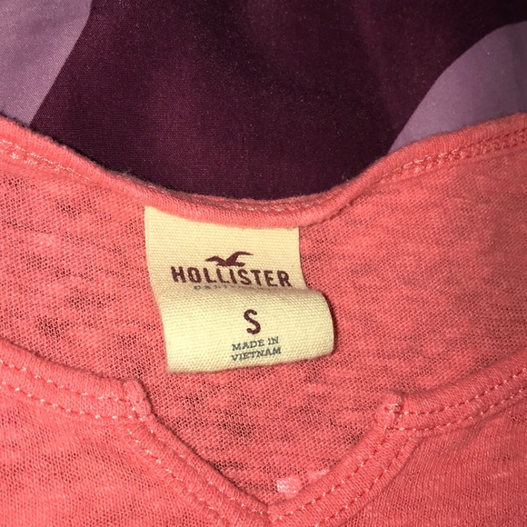Cute pink Hollister 3/4 sleeve shirt - Picture 3 of 4