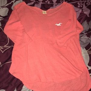 Cute pink Hollister 3/4 sleeve shirt