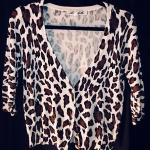 Leopard Print, Quarter Sleeve, Cardigan
