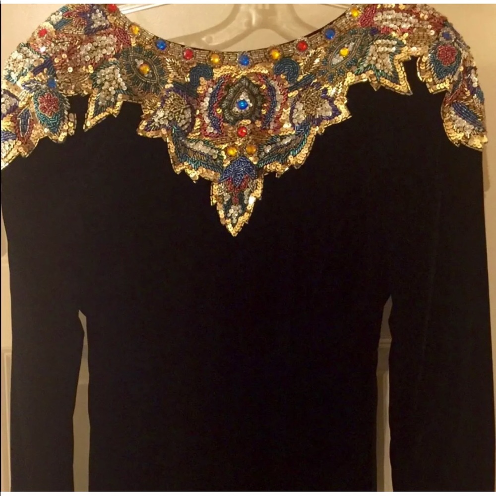 Dore/Black/Bead/1991 Evening Gown/Sz 2/Never Worn - Picture 2 of 7