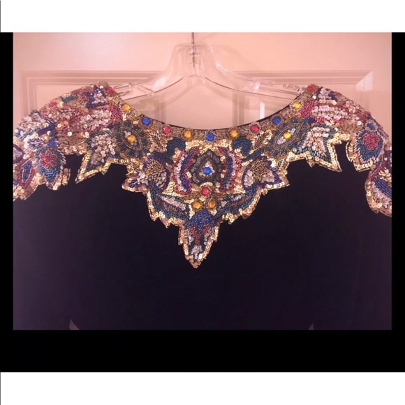 Dore/Black/Bead/1991 Evening Gown/Sz 2/Never Worn - Picture 3 of 7