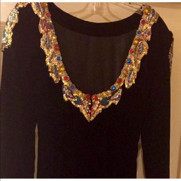 Dore/Black/Bead/1991 Evening Gown/Sz 2/Never Worn - Picture 4 of 7