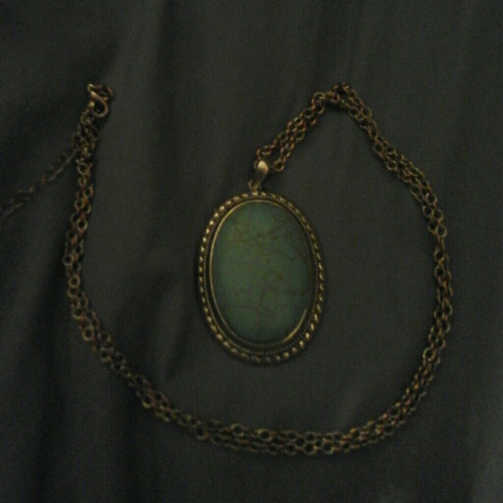 Beautiful hudge turquoise pendant w chain