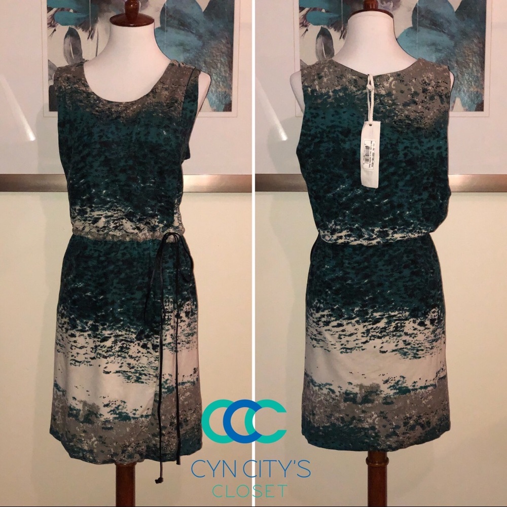 Improv’d Green Ombré Dress with leather belt