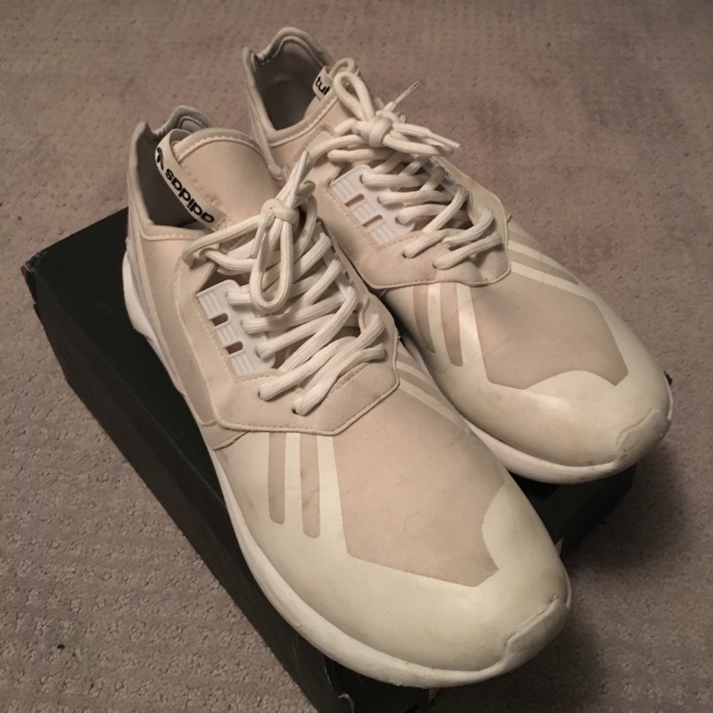 Adidas tubular runner triple white