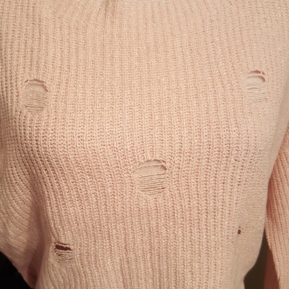 Express Pink Destroyed Knit Sweater - Picture 7 of 8