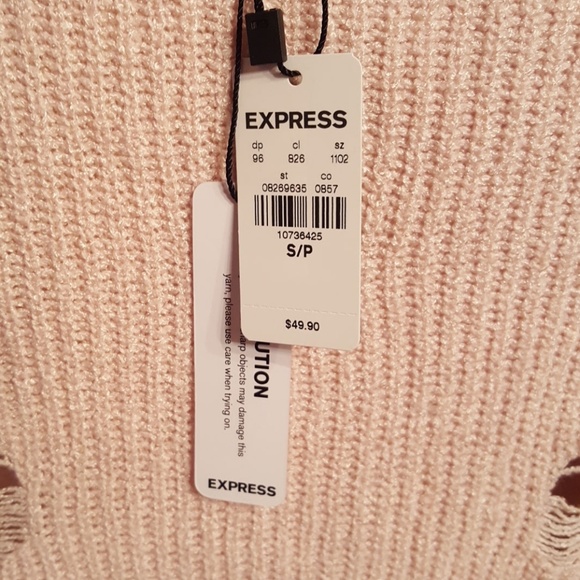 Express Pink Destroyed Knit Sweater - Picture 8 of 8