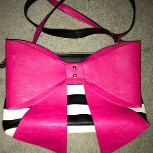 Black white and pink Betsey Johnson purse