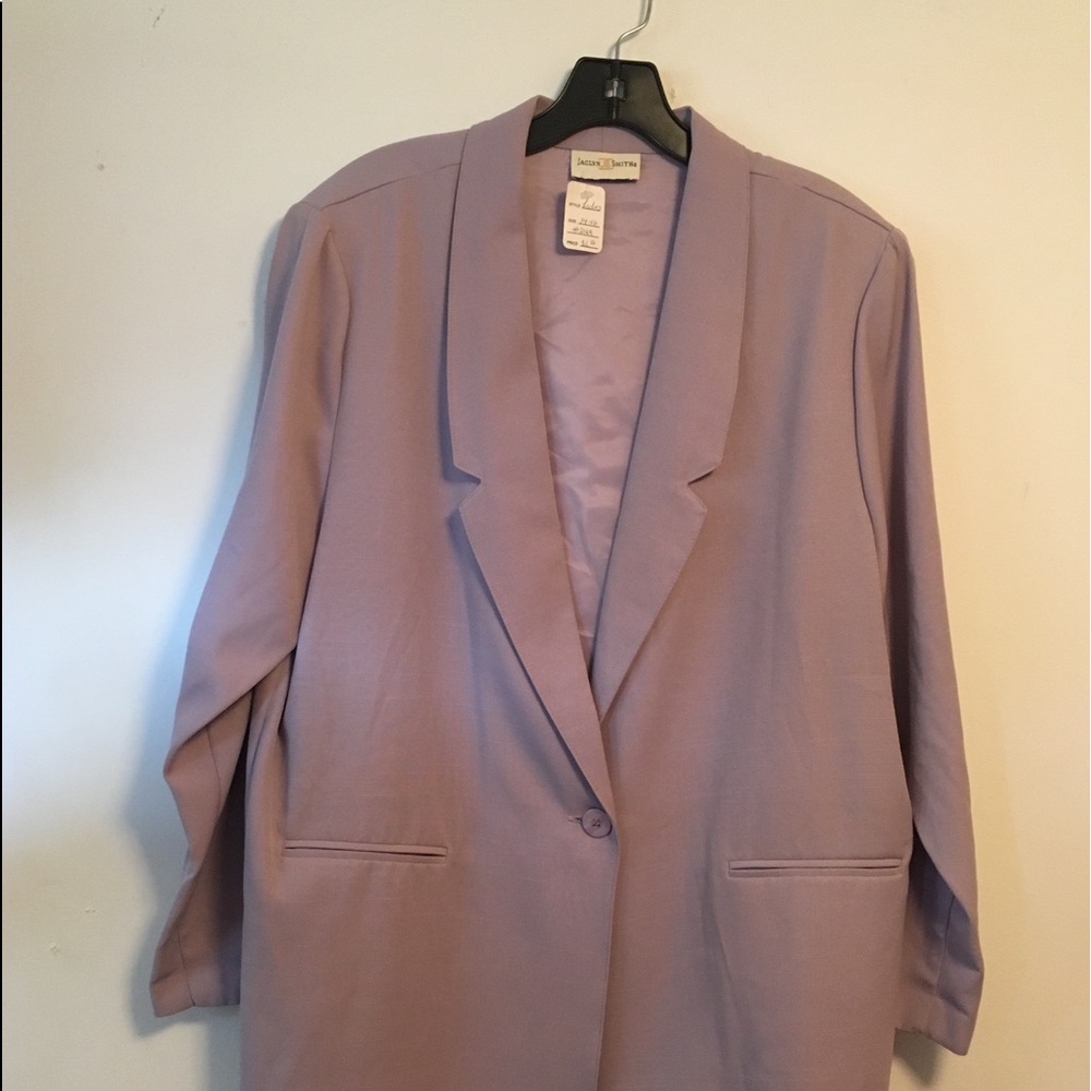 Light purple blazer.