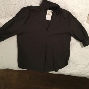 Zara Army Green woven blouse