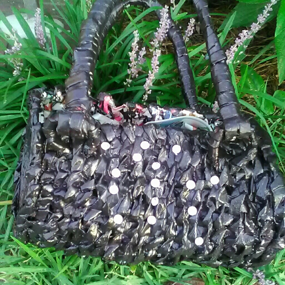 Black rhinestone purse