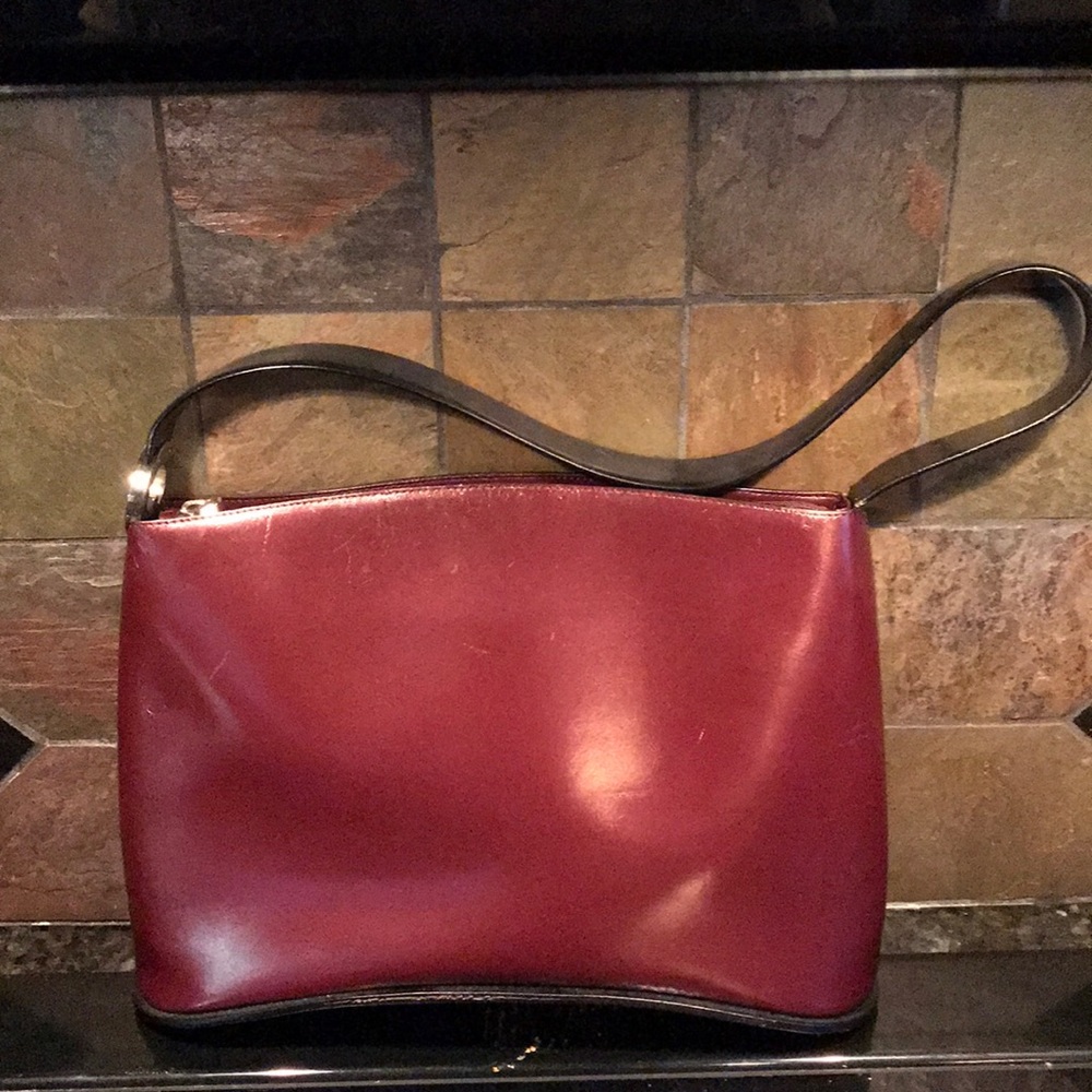 Gorgeous burgundy leather bag made in Italy