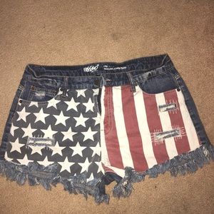 Jean American flag shorts