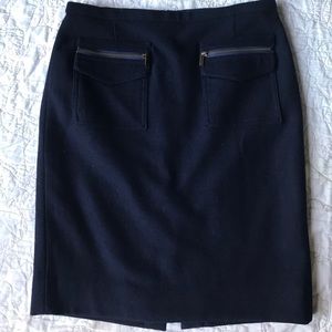 J. Crew Wool Navy Blue pencil skirt 4
