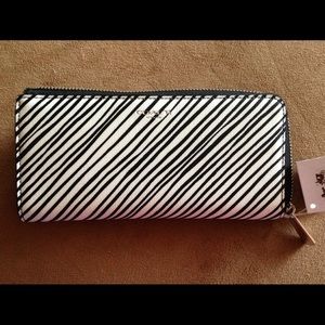 New COACH zebra print wallet