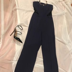 Rachel Roy navy and black strapless jumpsuit