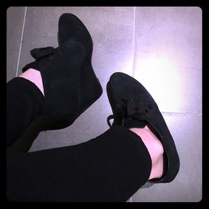 Dolce Vita black suede wedge ankle boots