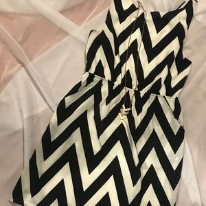 Black and white chevron dress