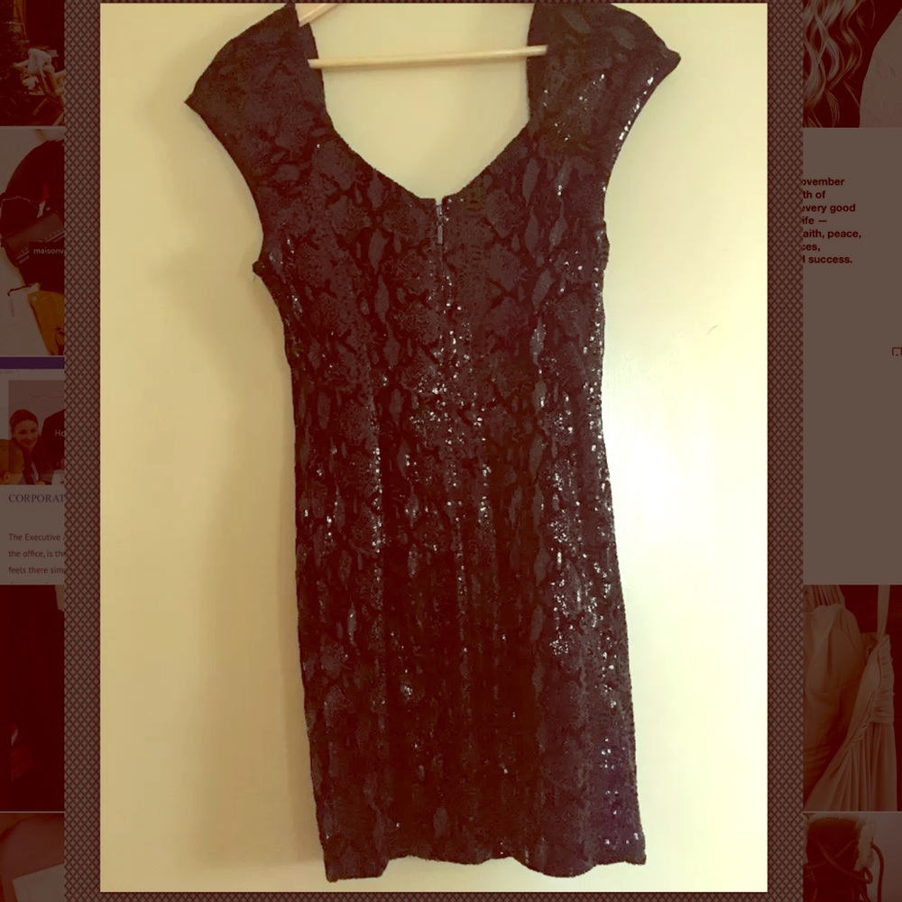 Guess Sequin Black Leopard print dress