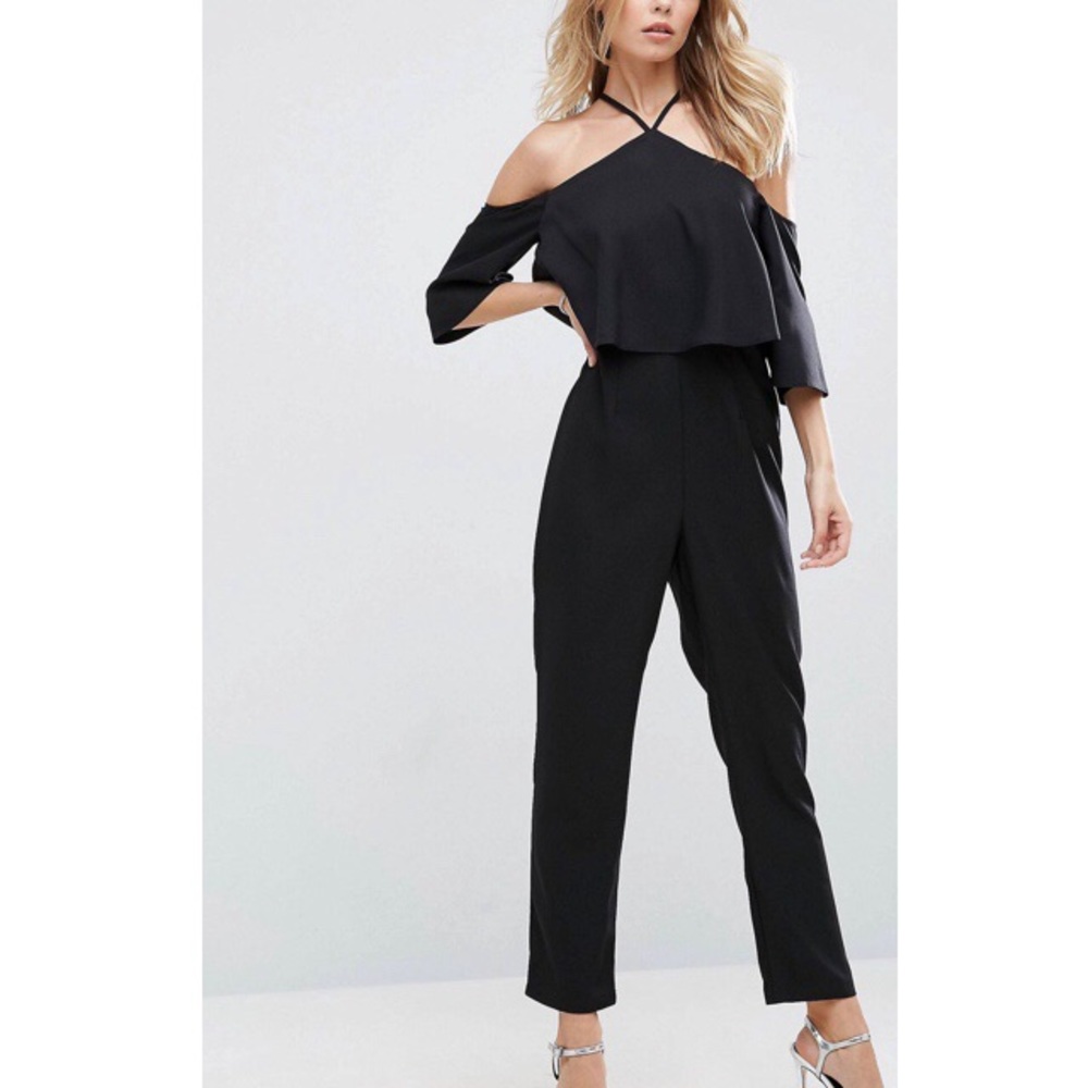 ASOS Black Off the Shoulder Jumpsuit