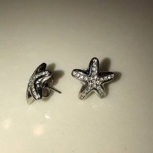 Starfish diamond post earrings