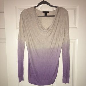 INC cowl neck sweater ombré in purple and gray
