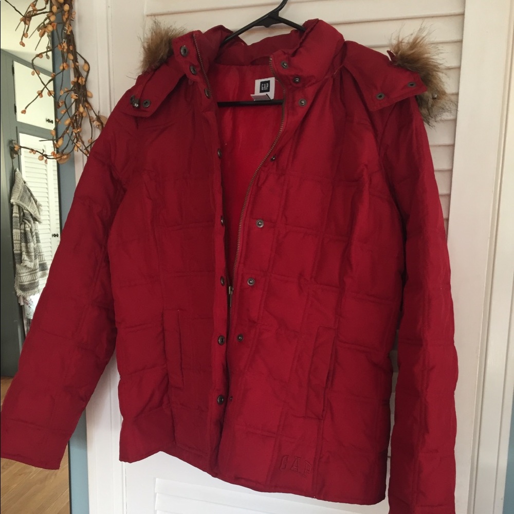 GAP Puffer Coat with Fur Hood Medium