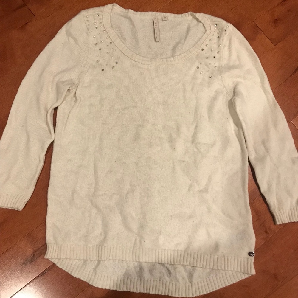 Guess cream 3/4 sleeve sweater