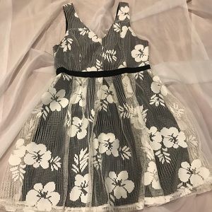 Black and white lace dress