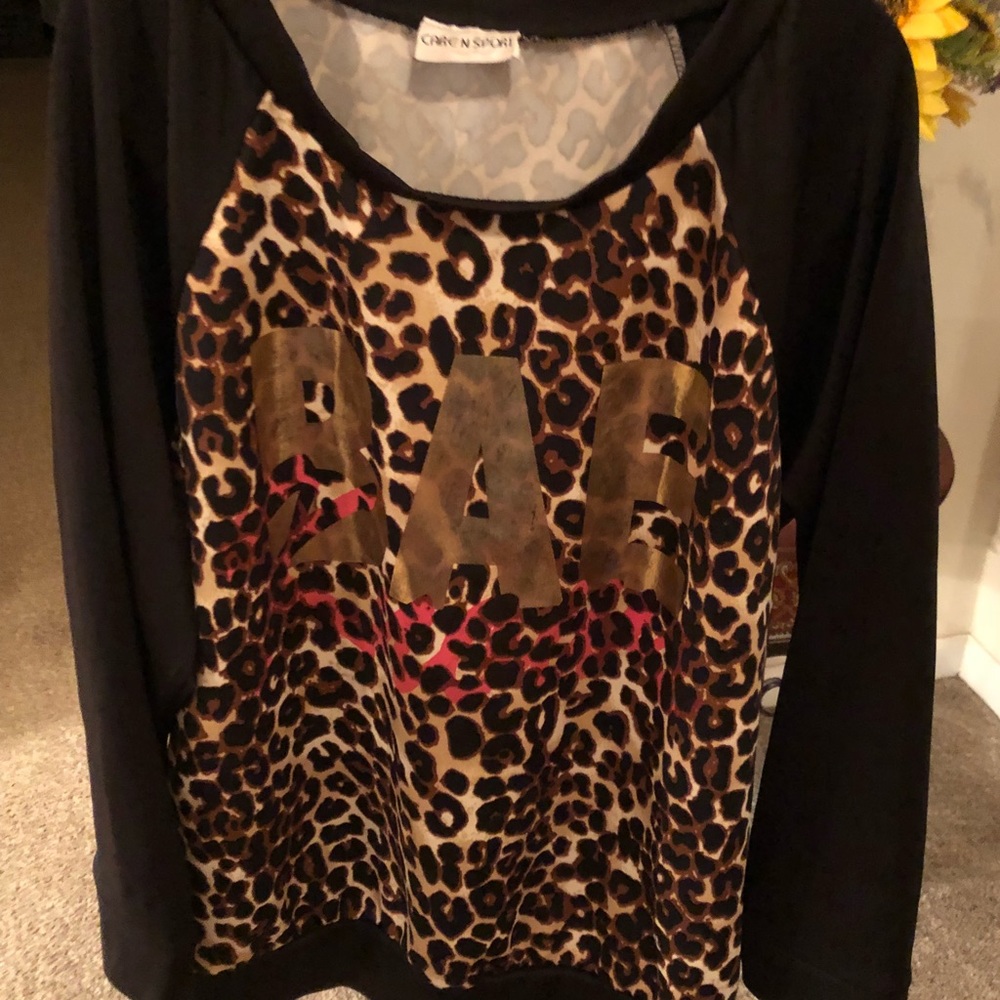Trendy Animal Print Caren Sport Athletic Shirt