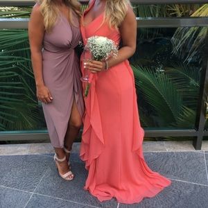 Vera wang bridesmaid dress in coral