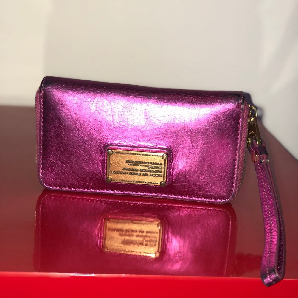 Marc Jacobs Iridescent Pink Metallic Wallet