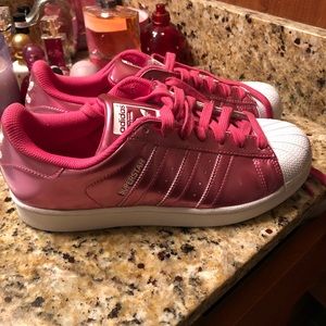 Metallic pink adidas