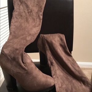 Chunky Heeled Thigh High Boots