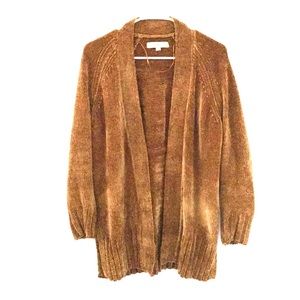 LOFT yellow Chenille cardigan