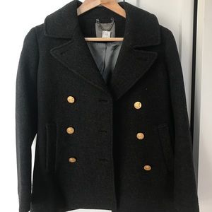 J.Crew Dark Grey Wool Peacoat