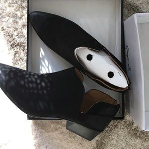 New in box booties. Vegan leather