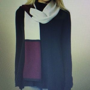 KATE SPADE BURGUNDY COLORBLOCK SCARF
