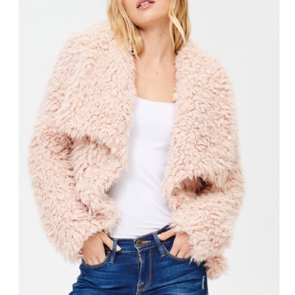 🆕Harmony Blush Faux Fur Shaggy Teddy Jacket - Picture 2 of 7