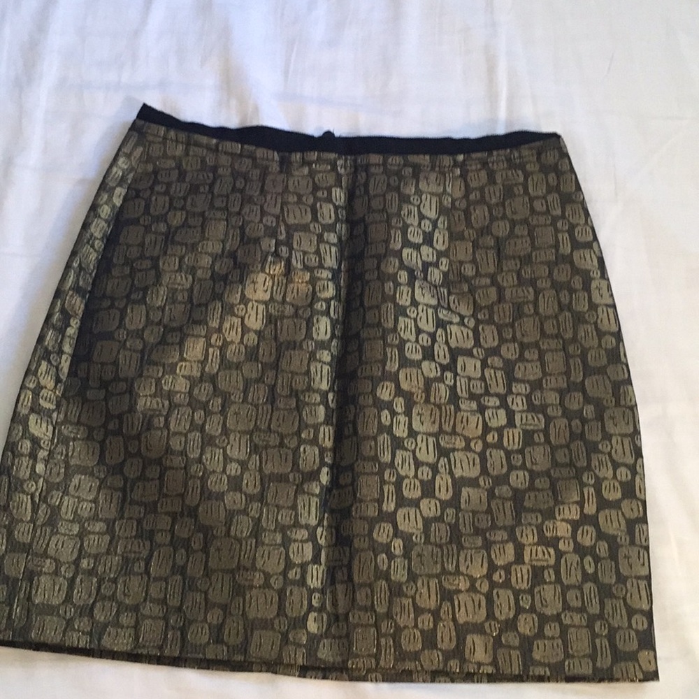 Gold metallic and black mini skirt