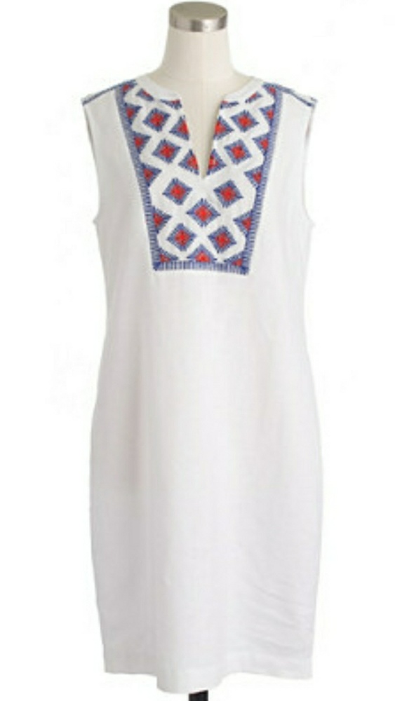 J. Crew Embroidered Sunburst Sheath Dress