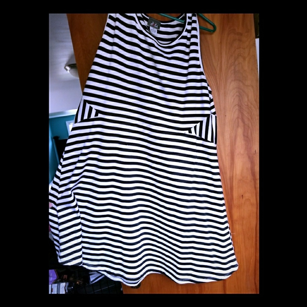 3x A-line striped dress
