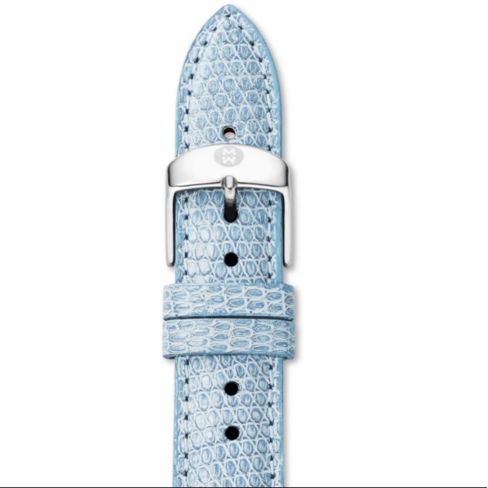 Michele 16mm baby blue lizard strap