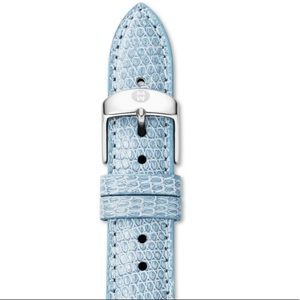 Michele 16mm baby blue lizard strap