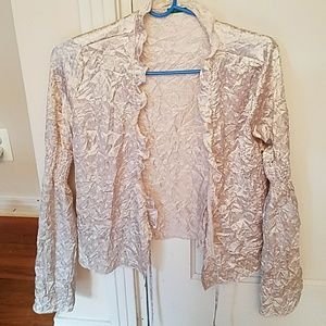 Benetton wrap shirt in beige/gold