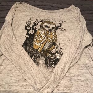 Curbside Size Xl Owl Crop Sweatshirt