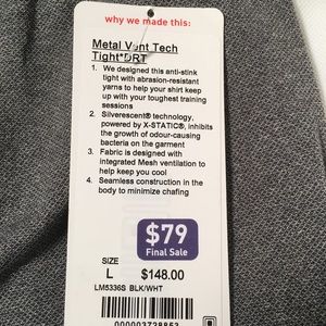Metal Vent Tech men’s lululemon NWT