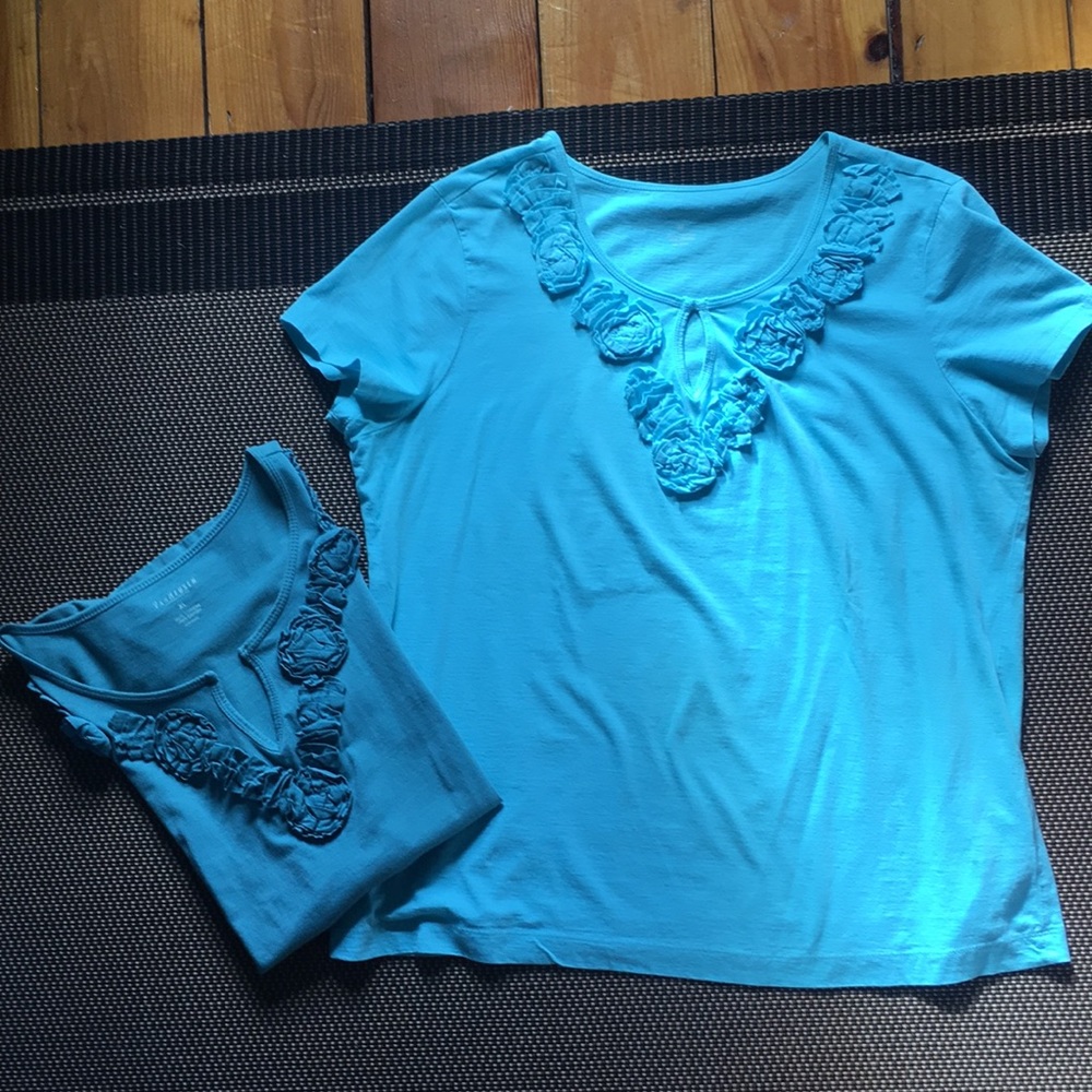 Bundle of two! Van Heusen shirts w/ flower detail