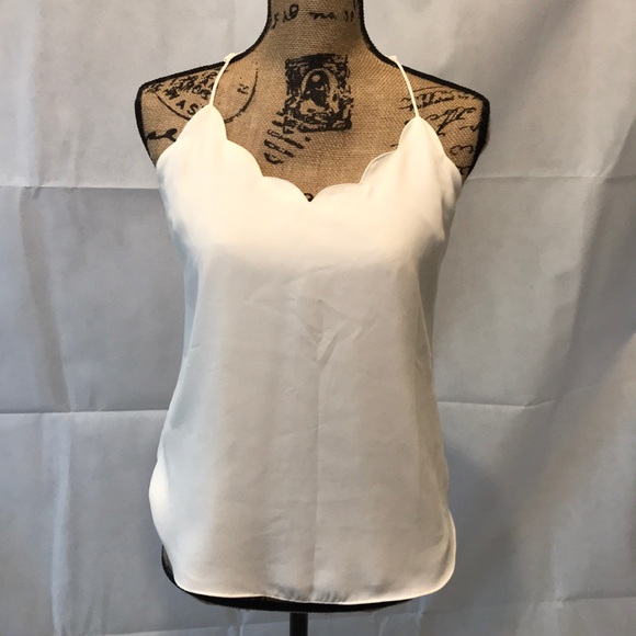 J Crew Factory Tops J Crew Factory Scalloped Tank Top White Sz