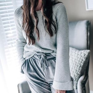 Grey Ribbed Sweater Size XS